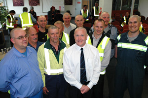 Employee and contractor volunteers joined Franklin District Council Mayor Mark Ball (centre) in the Head-2-Head challenge for CanTeen.