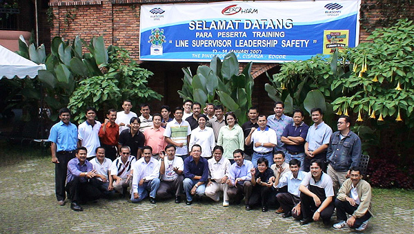 Attendees at Indonesia’s leadership safety training program.